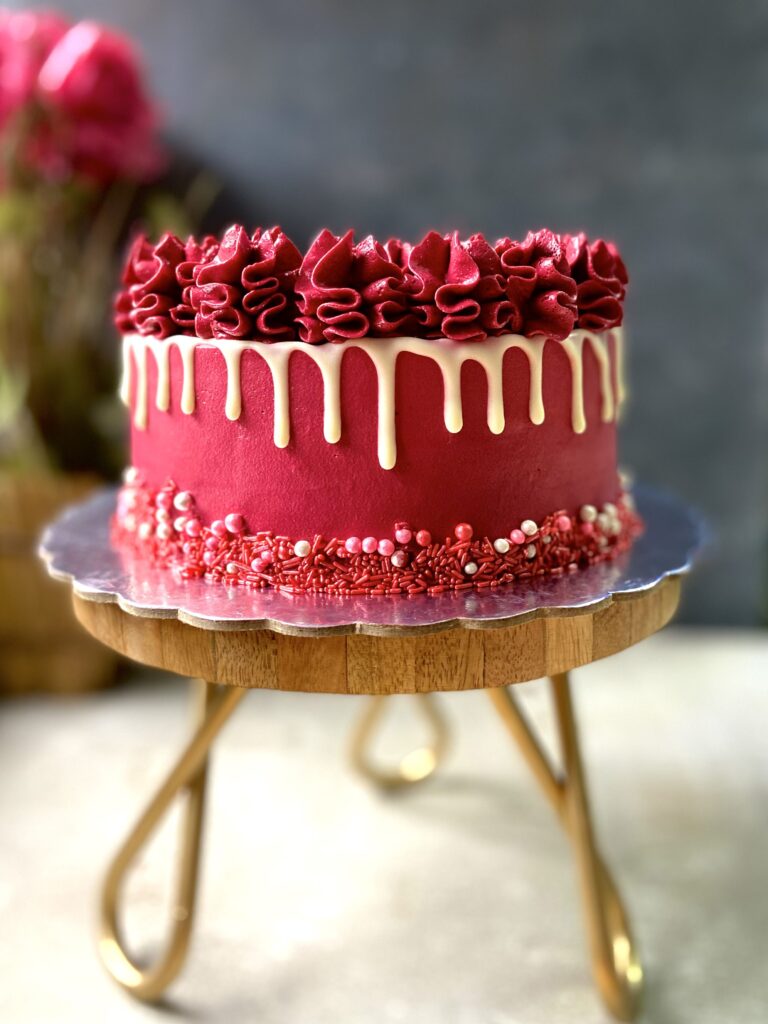 The Bake Box - Red Drip Cake