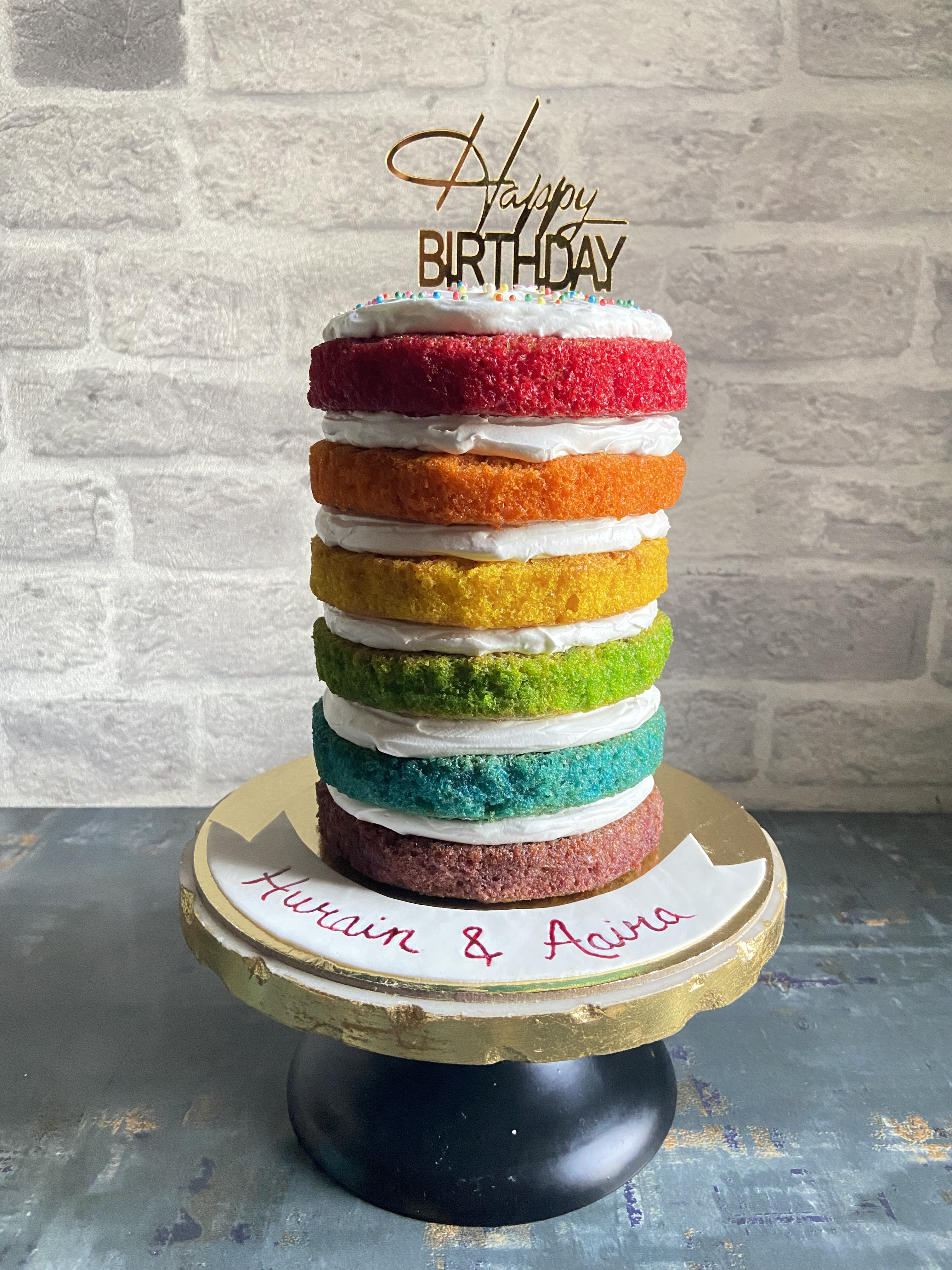 The Bake Box - Naked Rainbow Cake