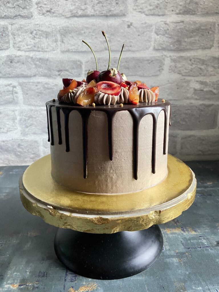 The Bake Box- Cherry Chocolate Drip Cake